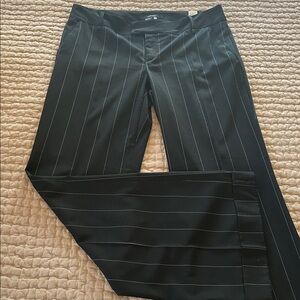 ZARA Cuffed Pinstripe Midrise Wide Leg Trouser Pants